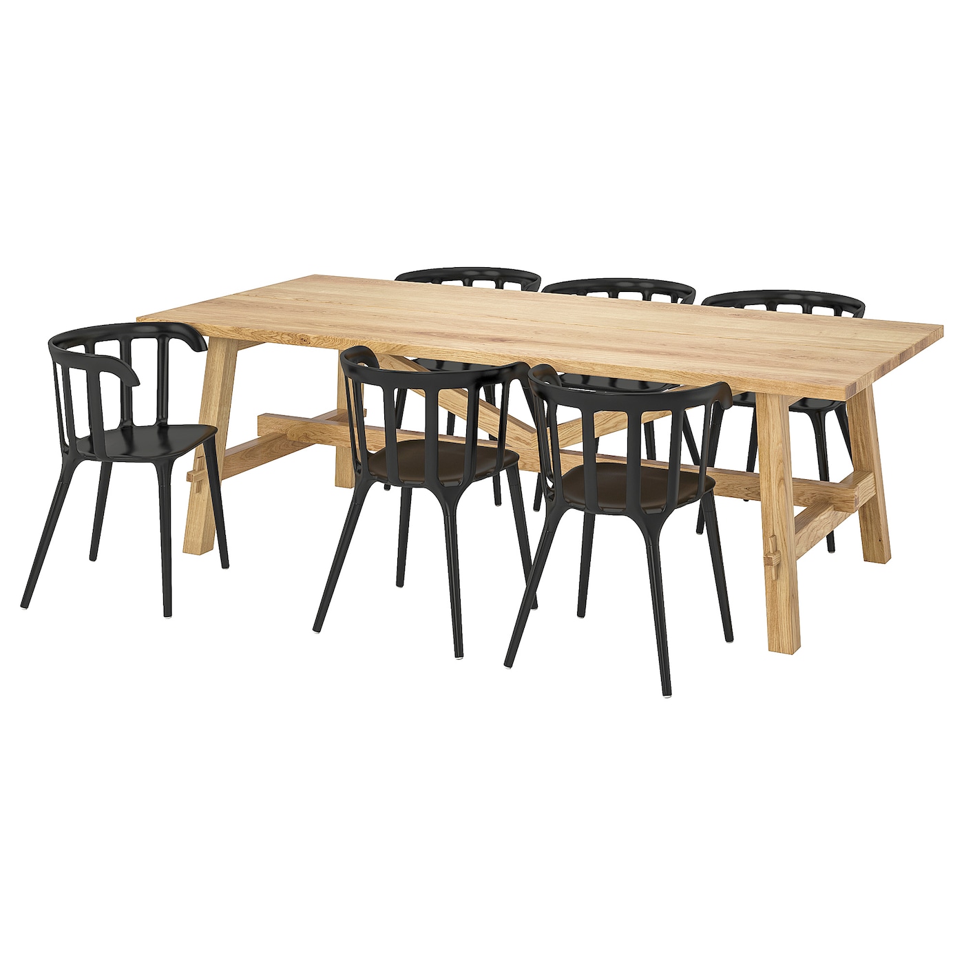 Стол и 6 стульев - MÖCKELBY/МОСКЕLBY  / IKEA PS 2012/ МЕКЕЛЬБИ ИКЕА PS 2012, 235х100х74 см, дерево/ черный