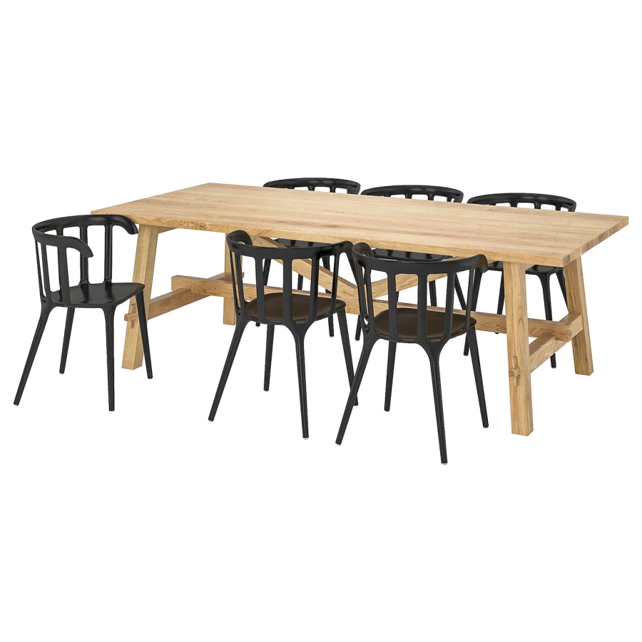Стол и 6 стульев - MÖCKELBY/МОСКЕLBY  / IKEA PS 2012/ МЕКЕЛЬБИ ИКЕА PS 2012, 235х100х74 см, дерево/ черный (изображение №1)