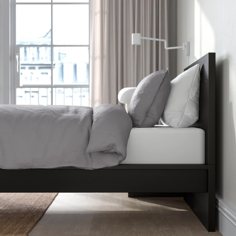 Каркас кровати - IKEA MALM/LINDBАDEN/LINDBÅDEN, 90х200 см, черно-коричневый МАЛЬМ/ЛИНДБАДЕН ИКЕА (изображение №4)
