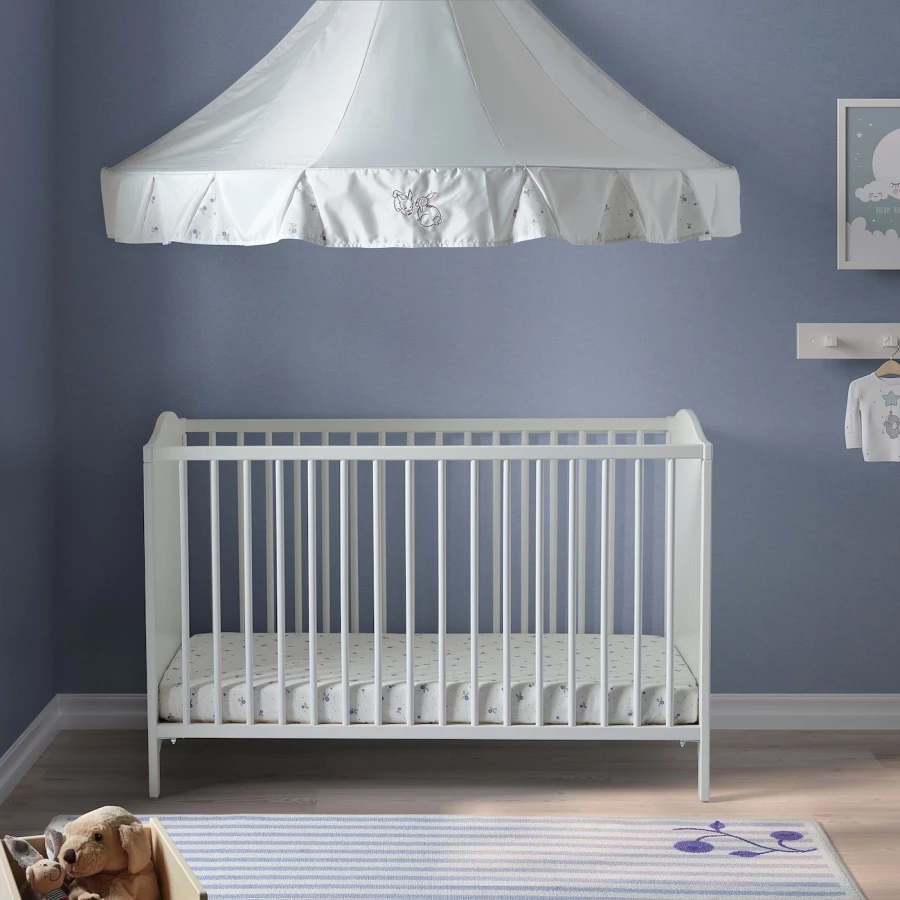 Кровать для новорожденных - IKEA SMÅGÖRA/SMAGORA, 60x120 см, белый, СМОГЁРА ИКЕА (изображение №3)