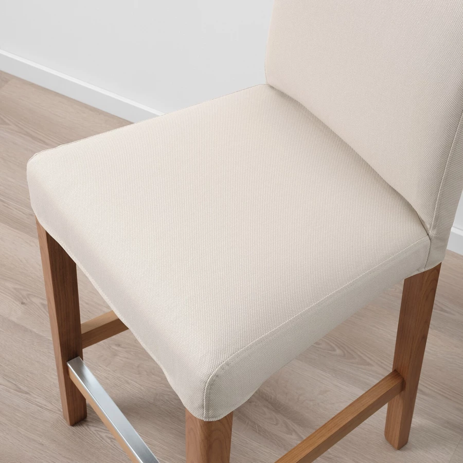 Барный стул со спинкой - BERGMUND IKEA/БЕРГМУНД ИКЕА, 97х45х48см, белый (изображение №7)