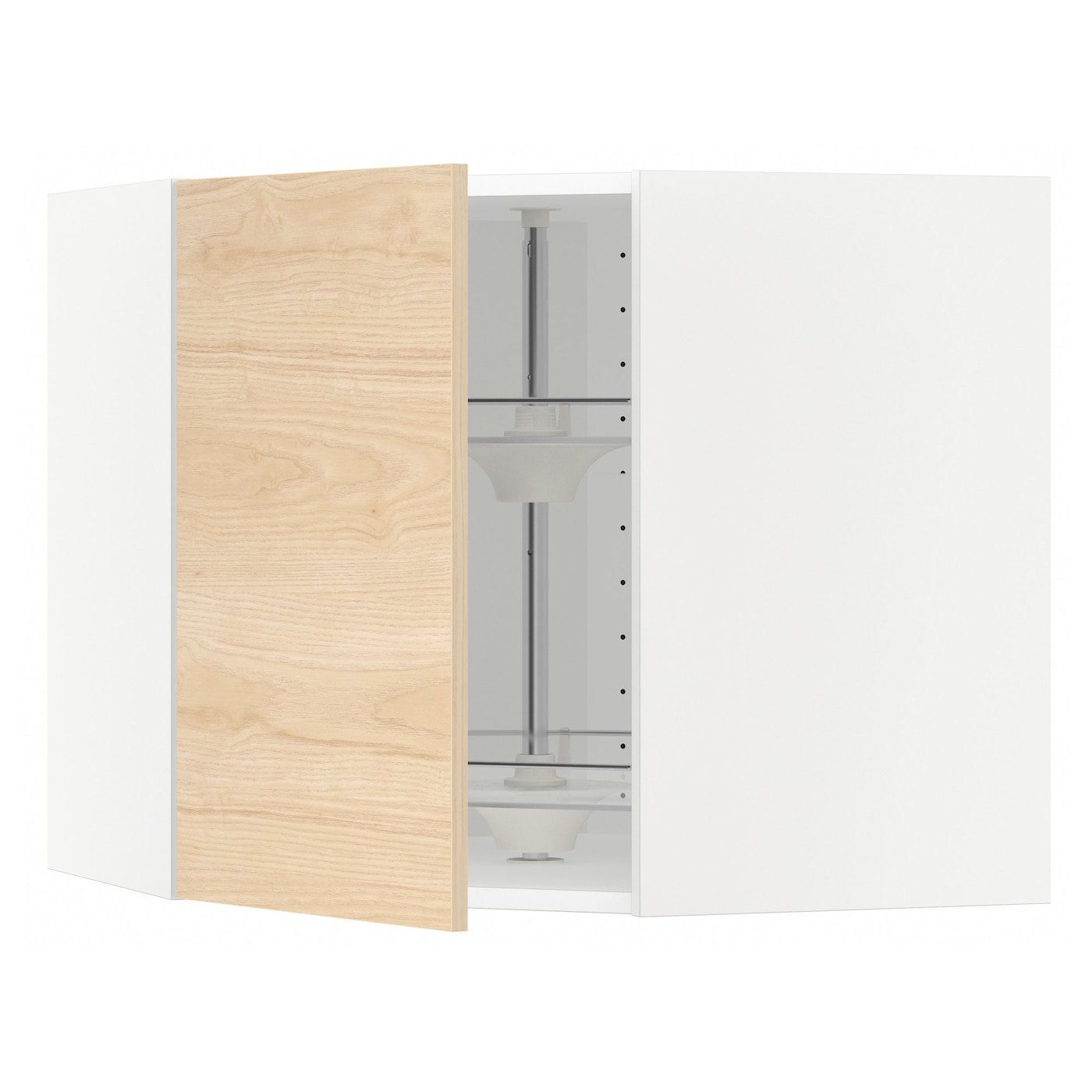 Угловой навесной шкаф с каруселью - METOD  IKEA/  МЕТОД ИКЕА, 60х68 см, белый/под беленый дуб