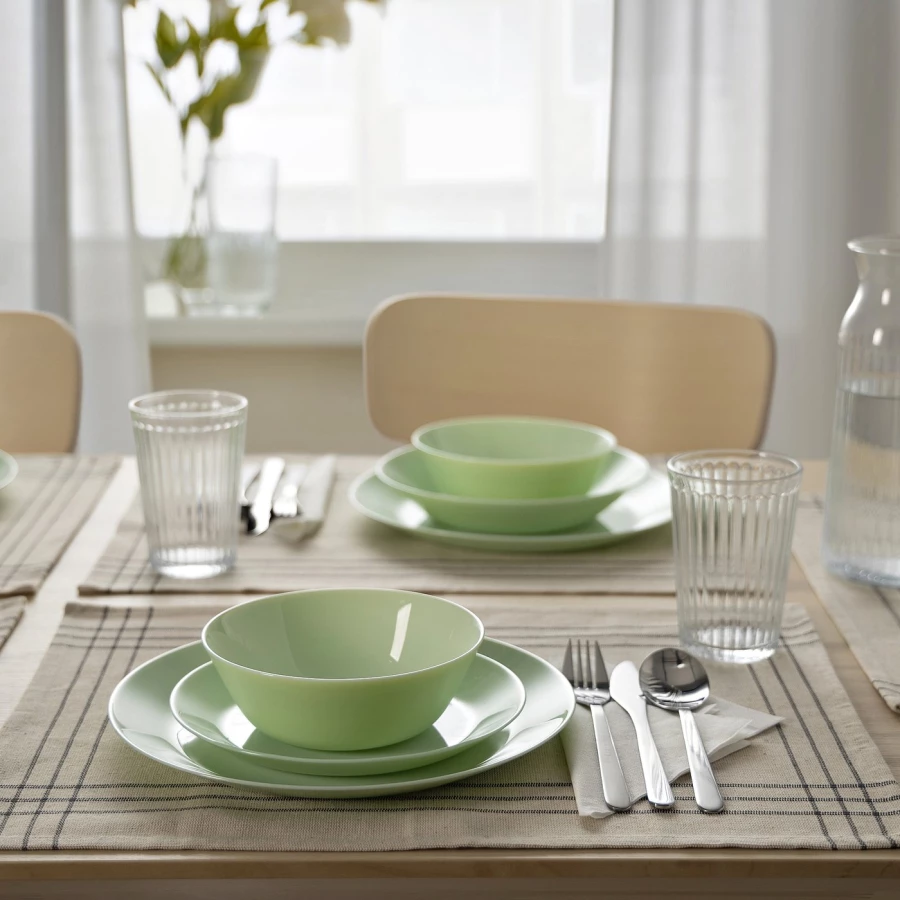Миска - IKEA OFTAST/ ОФТАСТ ИКЕА, 15 см, светло-зелёный (изображение №5)
