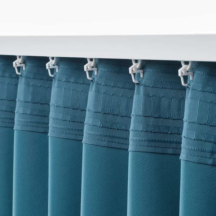 Плотная штора, 2 шт. - IKEA ANNAKAJSA, 300х145 см, синий, АННАКАЙСА ИКЕА (изображение №4)
