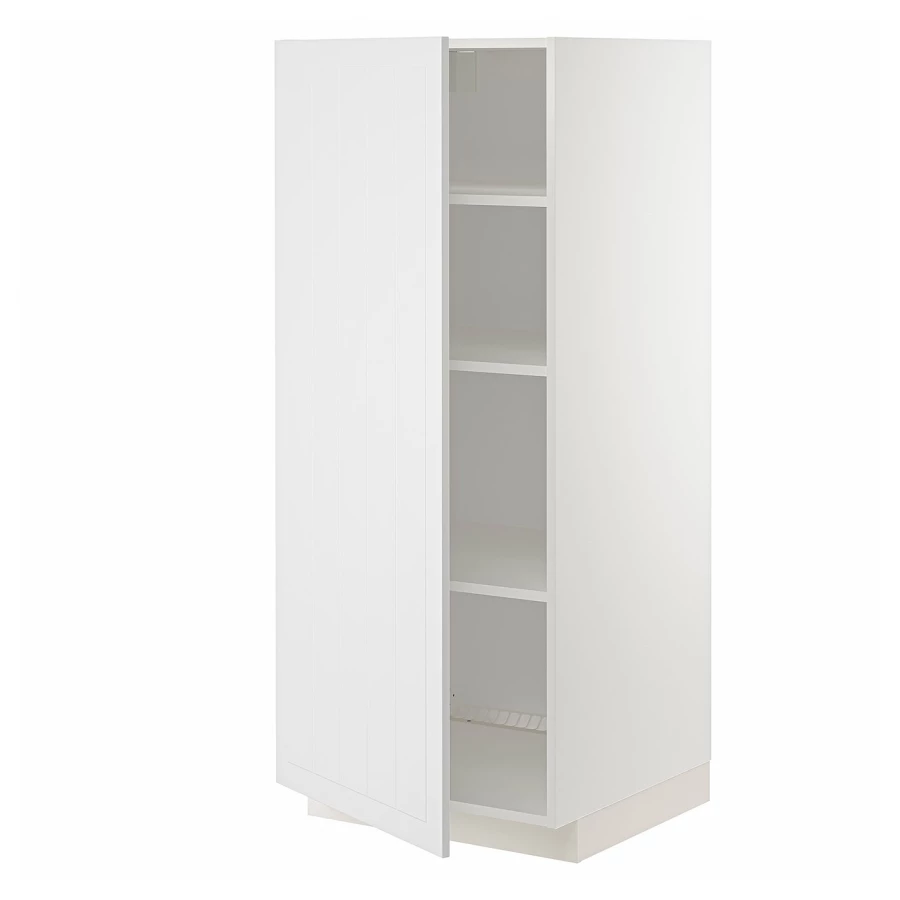 Напольный кухонный шкаф с полками - IKEA METOD/МЕТОД ИКЕА, 140х60х60 см, белый (изображение №1)