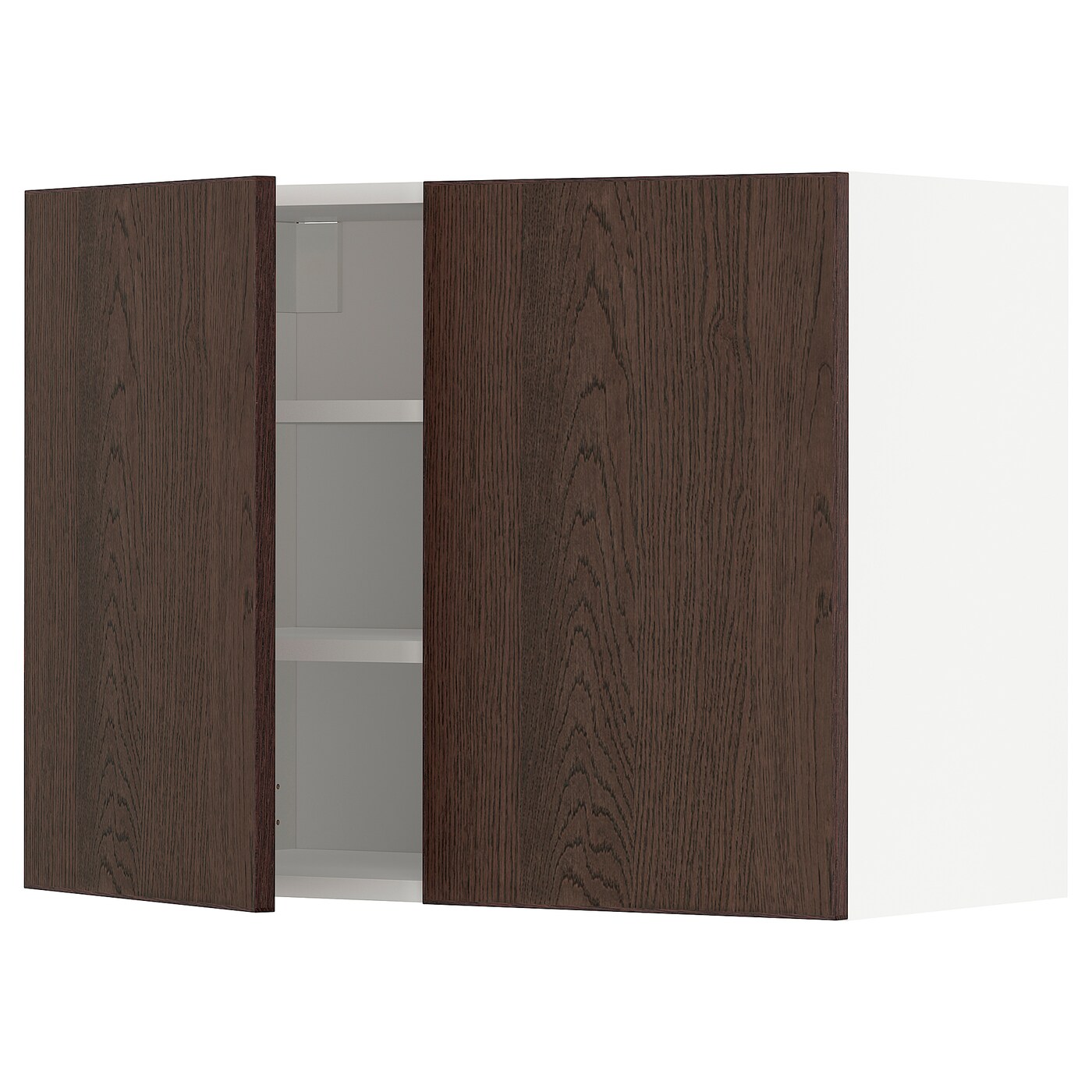 Навесной шкаф с полкой - METOD IKEA/ МЕТОД ИКЕА, 60х80 см, белый/коричневый