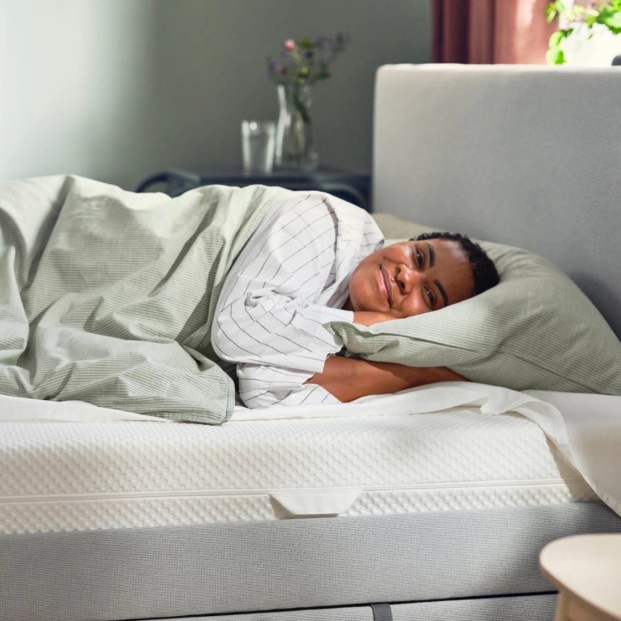 Матрас для односпальной кровати - ÅBYGDA IKEA/ ОБЮГДА ИКЕА, 90х200 см, белый (изображение №4)