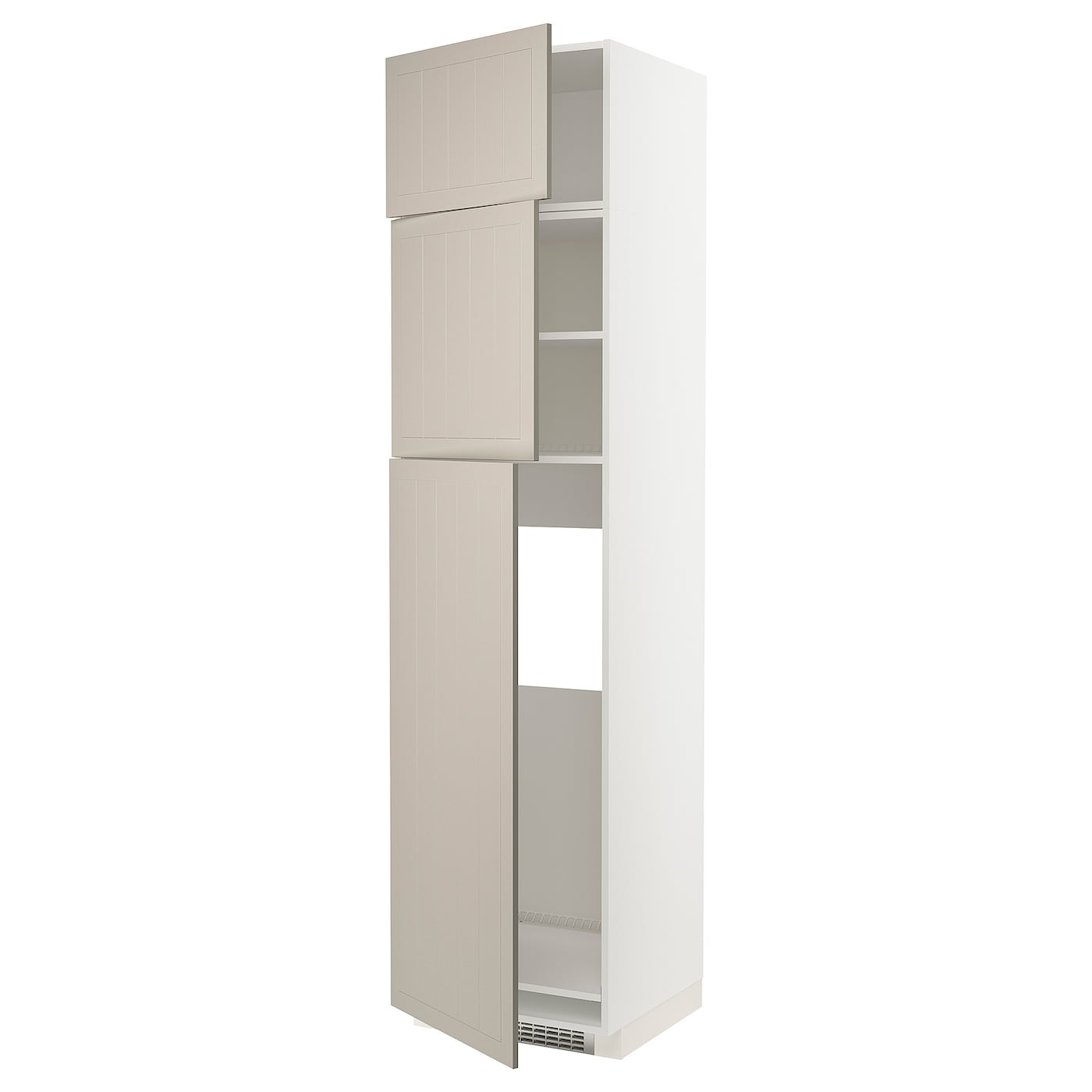 Высокий холодильный шкаф - IKEA METOD/МЕТОД ИКЕА, 60х60х240 см, бежевый/белый