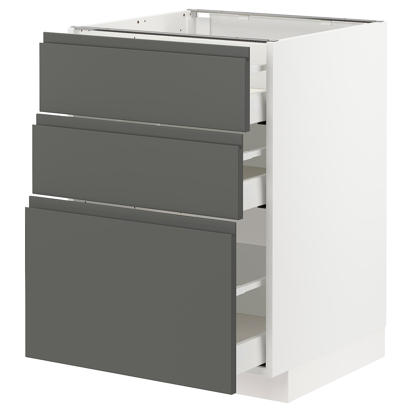 Напольный шкаф - METOD / MAXIMERA IKEA/ МЕТОД/ МАКСИМЕРА ИКЕА,  88х60 см, белый/серый