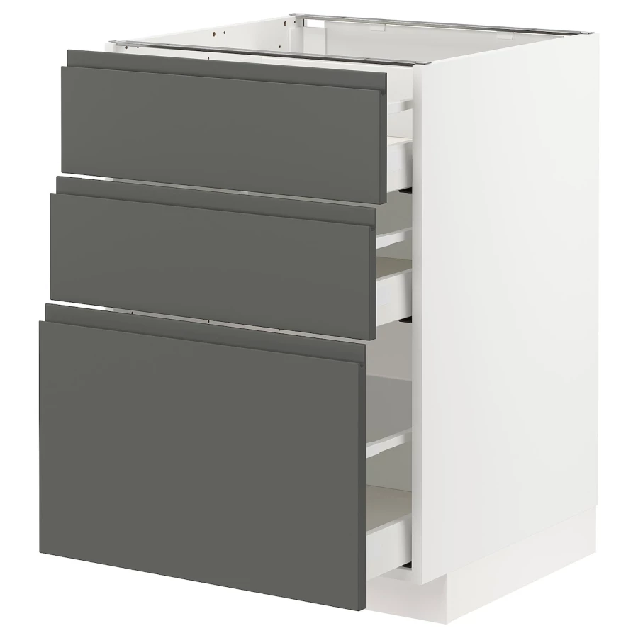 Напольный шкаф - METOD / MAXIMERA IKEA/ МЕТОД/ МАКСИМЕРА ИКЕА,  88х60 см, белый/серый (изображение №1)