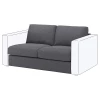 Чехол для 2-местной секции дивана - IKEA VIMLE/ВИМЛЕ ИКЕА , серый