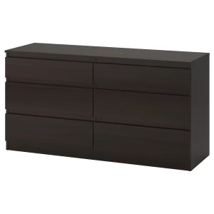 Комод с 6 ящиками - IKEA KULLEN/КУЛЛЕН ИКЕА, 140х40х72 см, коричневый