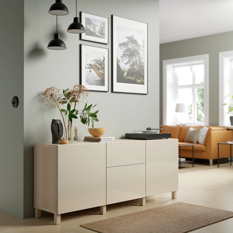 Комбинация для хранения - IKEA BESTÅ/BESTA/ БЕСТА/БЕСТО ИКЕА, 180x42x74 см, серый (изображение №3)