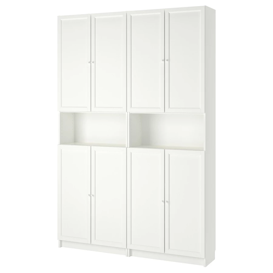 Книжный шкаф с дверцей - BILLY/OXBERG IKEA/ БИЛЛИ/ОКСБЕРГ ИКЕА, 30х160х237 см, белый (изображение №1)