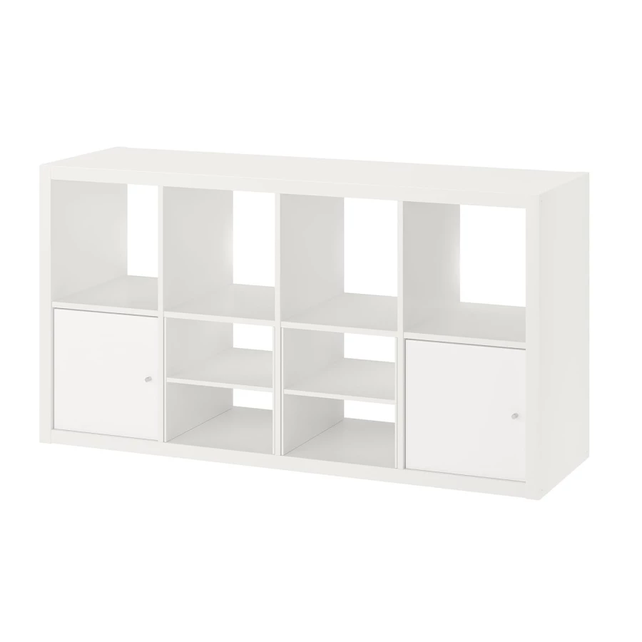 Книжный шкаф - IKEA KALLAX, 147х39х77 см, белый, КАЛЛАКС ИКЕА (изображение №2)