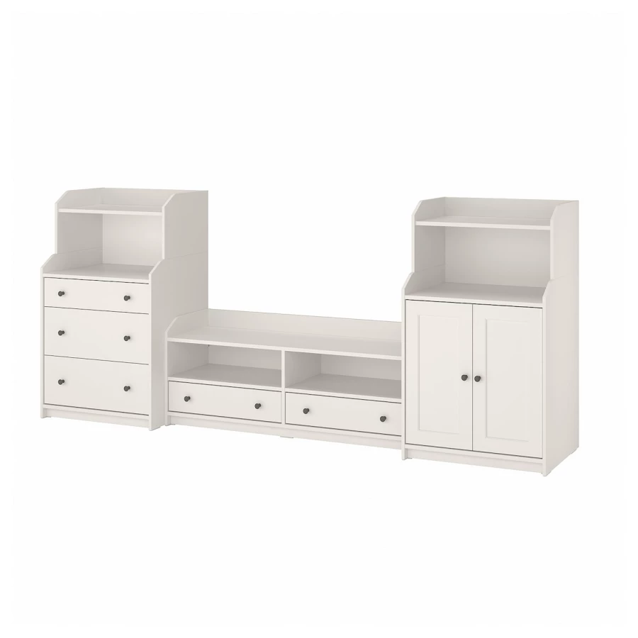 Шкаф для ТВ - IKEA HAUGA, 116x46x277см, белый, ХАУГА ИКЕА (изображение №1)
