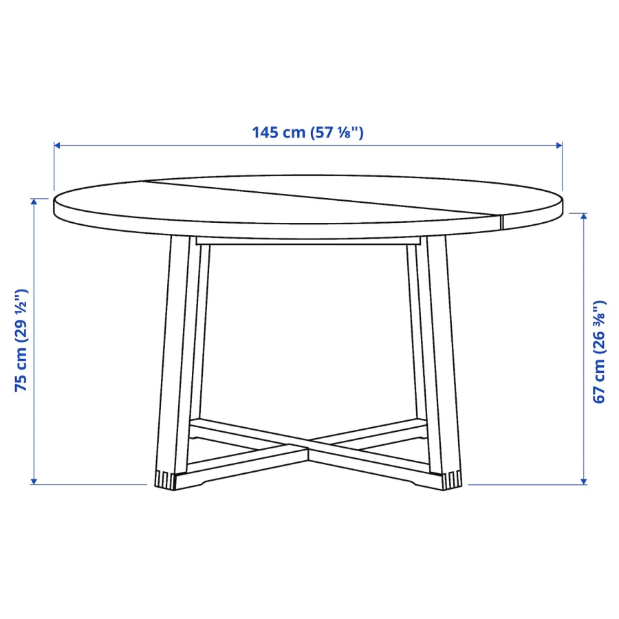 Стол + 4 стула с подлокотниками - MÖRBYLÅNGA / MÅRENÄS IKEA/ МЕРБИЛОНГА/ МАРЕНЭС ИКЕА, 205х95х75 см, бежевый/коричневый (изображение №8)