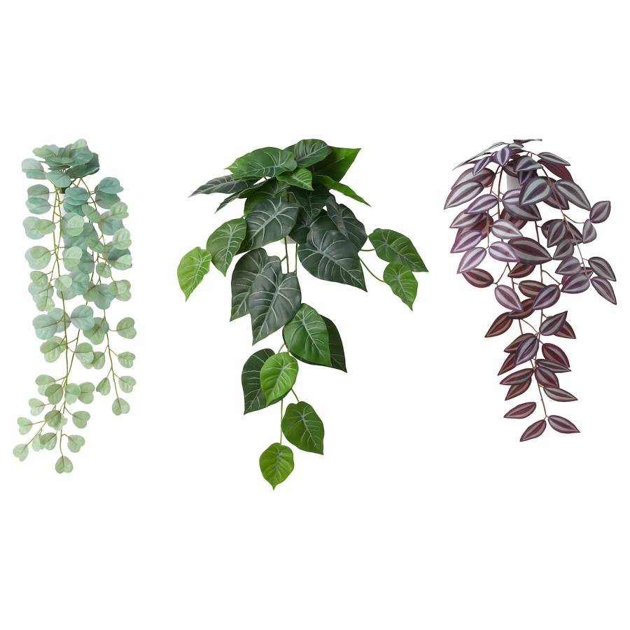Искусственное растение, 3 шт. - IKEA FEJKA, зеленый, ФЕЙКА ИКЕА (изображение №1)