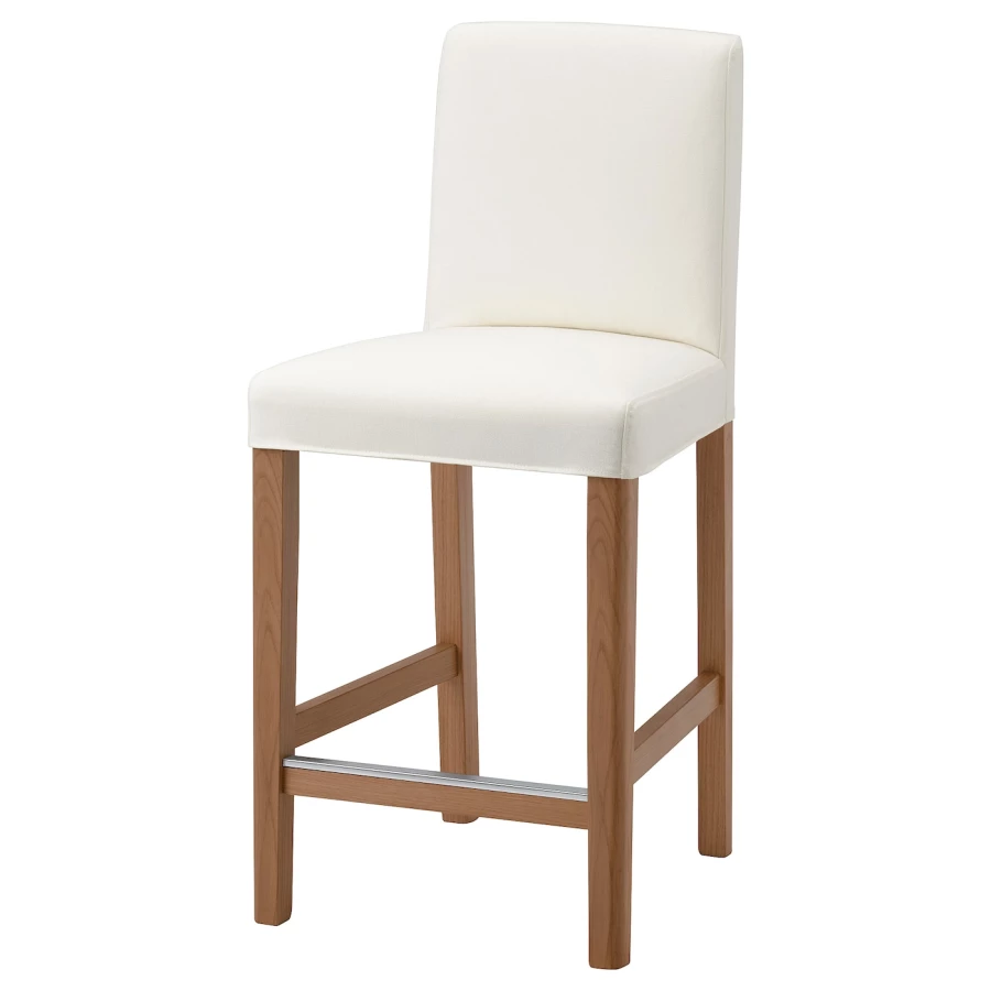 Барный стул со спинкой - BERGMUND IKEA/БЕРГМУНД ИКЕА, 97х45х48см, белый (изображение №1)