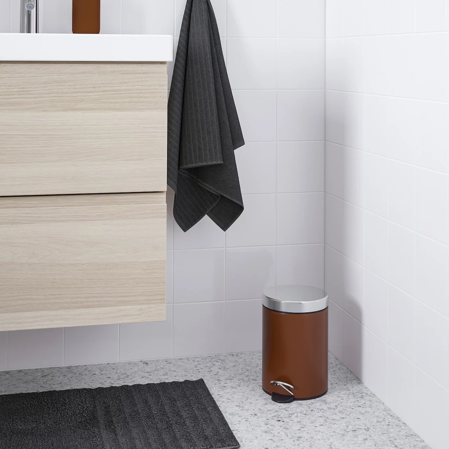 Корзина для мусора - IKEA EKOLN, 3л, коричневый/светло-коричневый, ЭКОЛН ИКЕА (изображение №2)