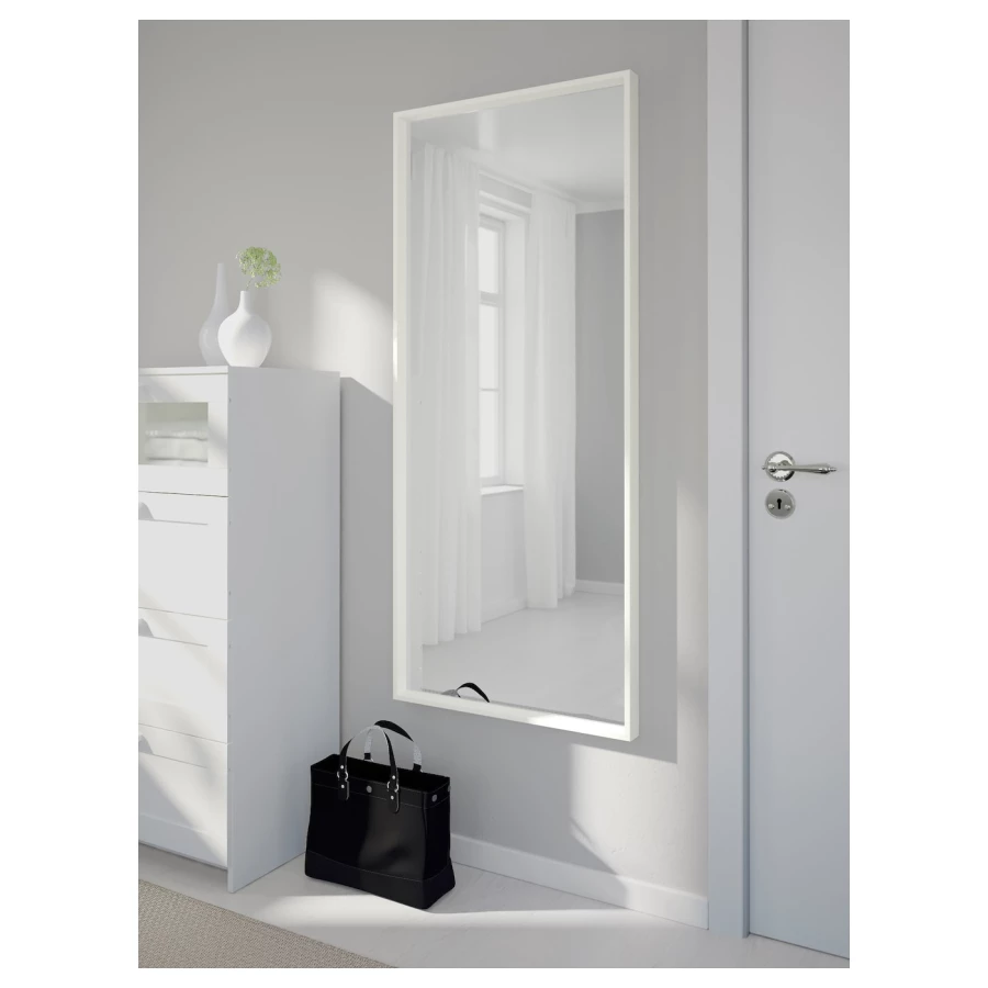 Зеркало - NISSEDAL IKEA/ НИССЕДАЛЬ ИКЕА, 65х150 см,  белый (изображение №2)