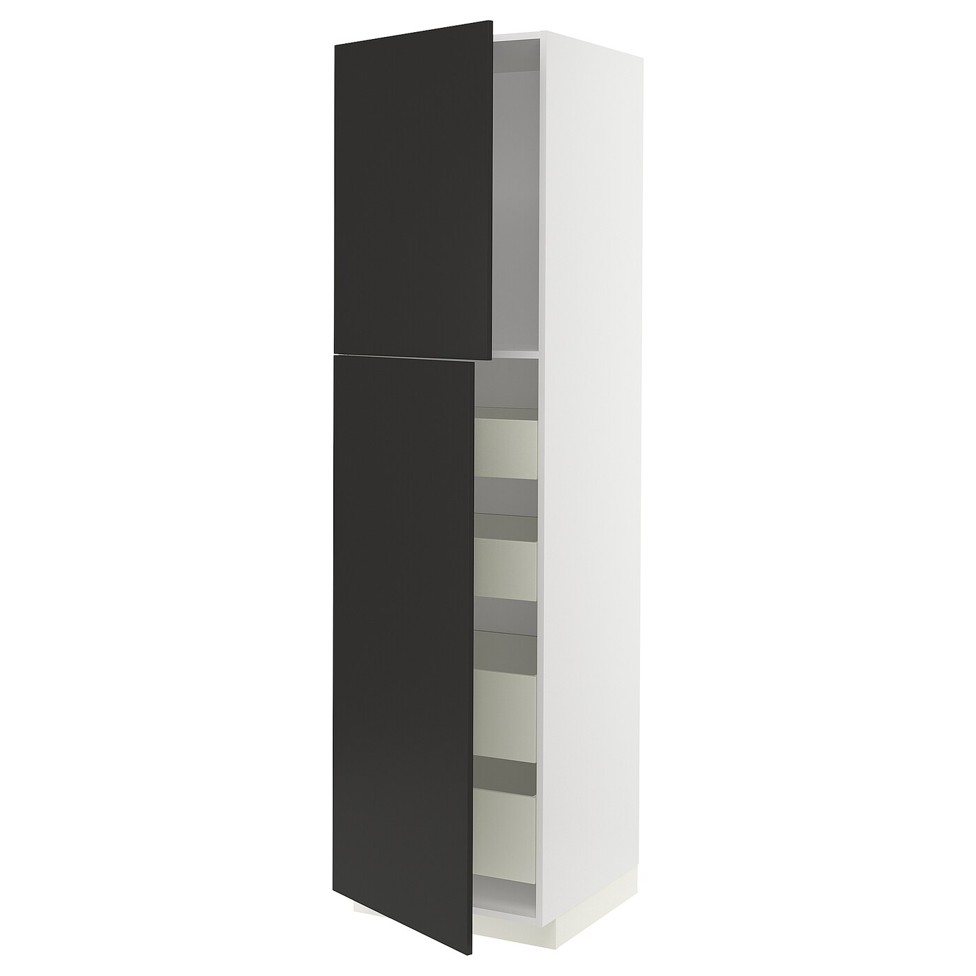 Высокий шкаф - IKEA METOD/MAXIMERA/МЕТОД/МАКСИМЕРА ИКЕА, 60х60х240 см, белый/черный