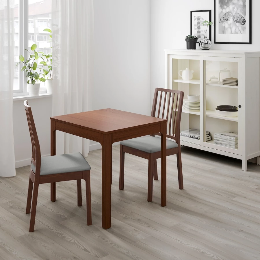 Раздвижной стол - IKEA EKEDALEN/ЭКЕДАЛЕН ИКЕА, 75х120/80х70 см, коричневый (изображение №2)