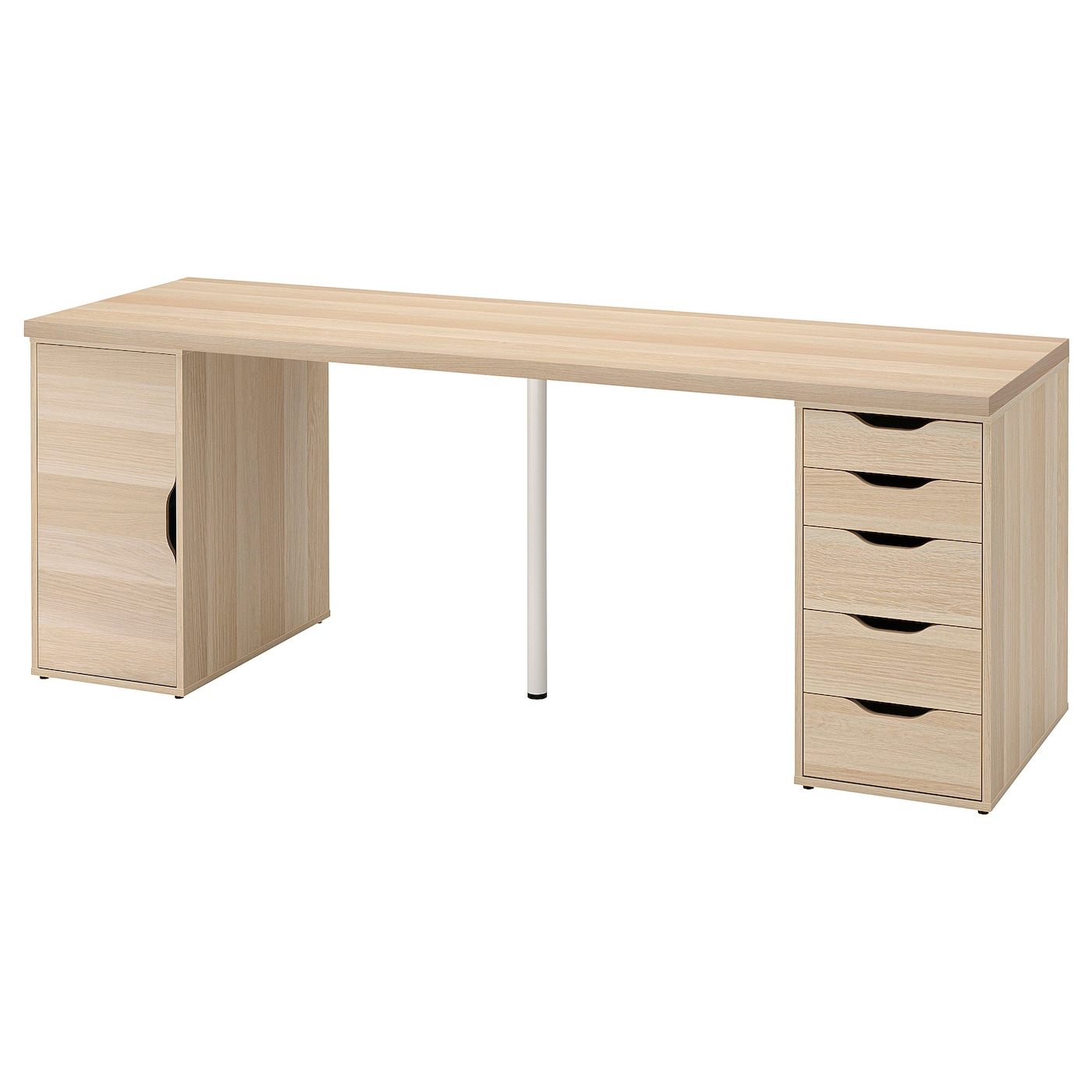 Письменный стол с ящиками - IKEA LAGKAPTEN/ALEX, 200х60 см, под беленый дуб, ЛАГКАПТЕН/АЛЕКС ИКЕА