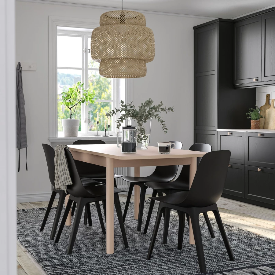 Набор кухонных столов - RÖNNINGE/ODGER IKEA/ РЕННИНГЕ/ОДГЕР ИКЕА, 78х75 см, черный/бежевый (изображение №2)