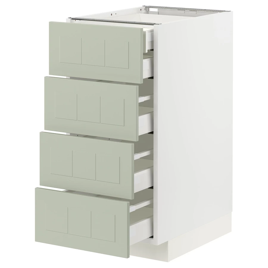 Напольный кухонный шкаф  - IKEA METOD MAXIMERA, 88x61,9x40см, белый/светло-серый, МЕТОД МАКСИМЕРА ИКЕА (изображение №1)