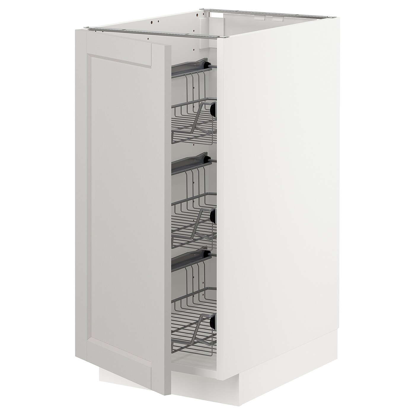 Напольный кухонный шкаф  - IKEA METOD, 88x62x40см, белый/светло-серый, МЕТОД ИКЕА