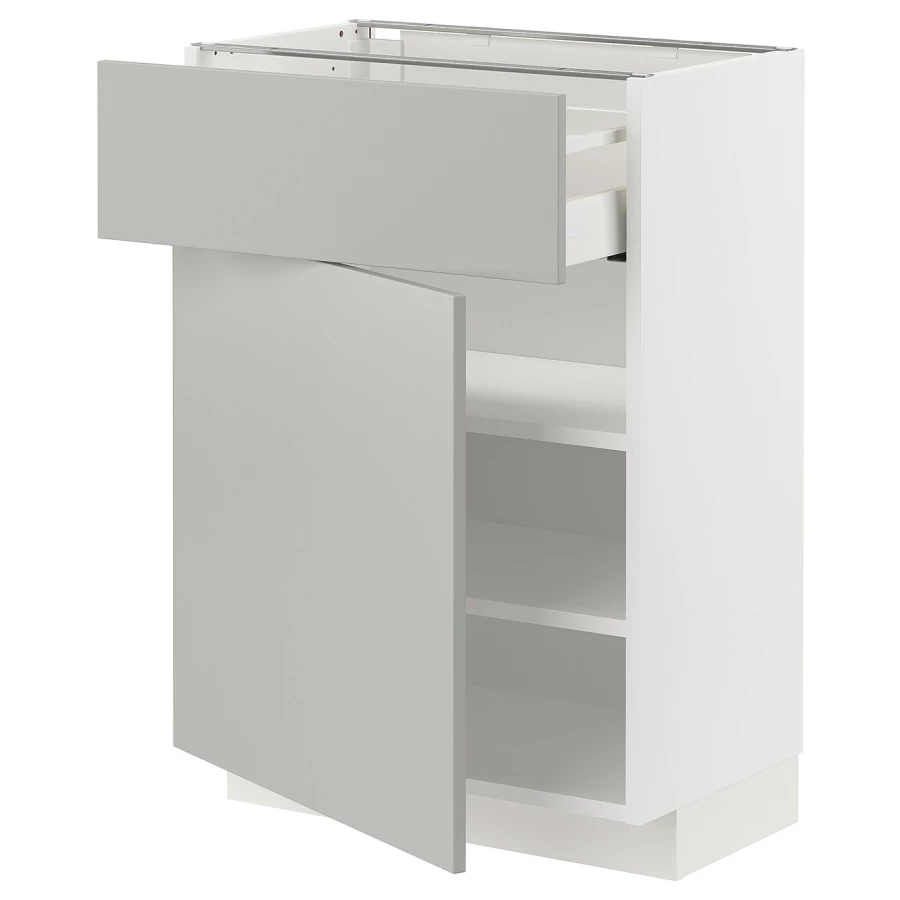 Напольный шкаф - METOD / MAXIMERA IKEA/ МЕТОД/ МАКСИМЕРА ИКЕА,  60х88 см, белый/светло-серый (изображение №1)
