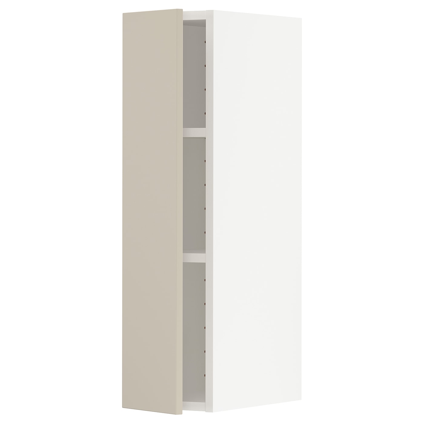 Навесной шкаф с полкой - METOD IKEA/ МЕТОД ИКЕА, 80х20 см, белый/светло-коричневый