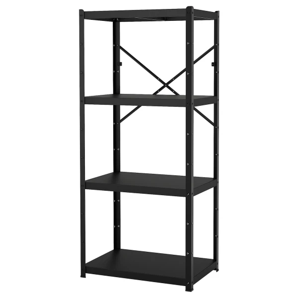 Стеллаж - IKEA BROR, 85х55х190 см, черный, БРУР ИКЕА