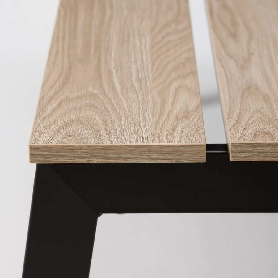 Журнальный столик, регулируемый - IKEA ИКЕА LJUNGSBRO, 104x70 см, черный/дуб (изображение №7)