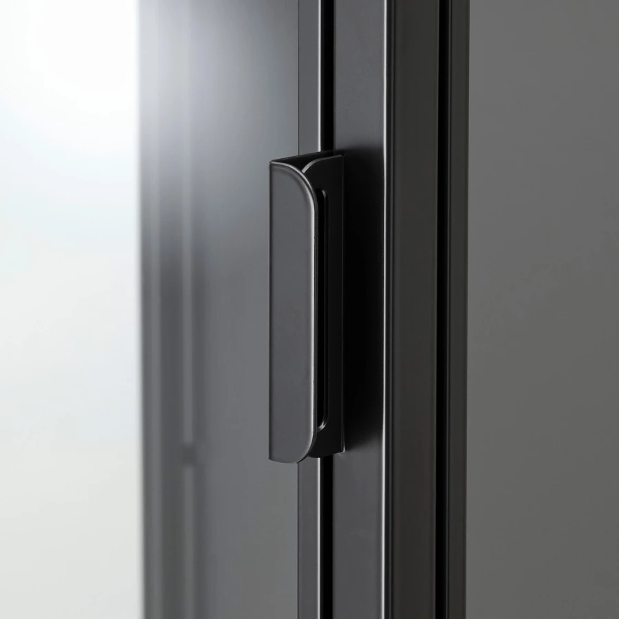 Шкаф со стеклянными дверцами  - RUDSTA IKEA/ РУДСТА ИКЕА, 42x37x155 см, черный/прозрачный (изображение №5)