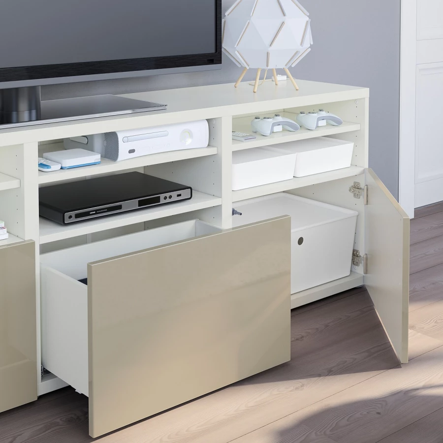 Комбинация для хранения ТВ - IKEA BESTÅ/BESTA, 192x42x180см, белый, БЕСТО ИКЕА (изображение №7)