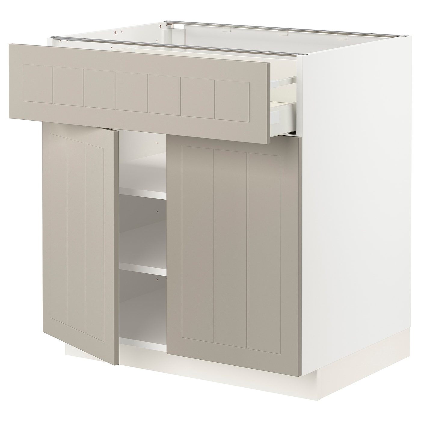 Напольный кухонный шкаф  - IKEA METOD MAXIMERA, 88x62x80см, белый/темно-бежевый, МЕТОД МАКСИМЕРА ИКЕА
