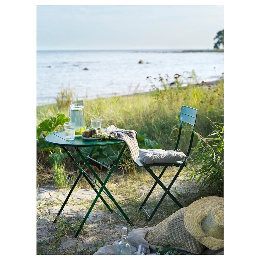 Складной комплект стула и стола - SUNDSÖ IKEA/ СУНДСЕ ИКЕА, 96х65х4 см, зеленый (изображение №7)