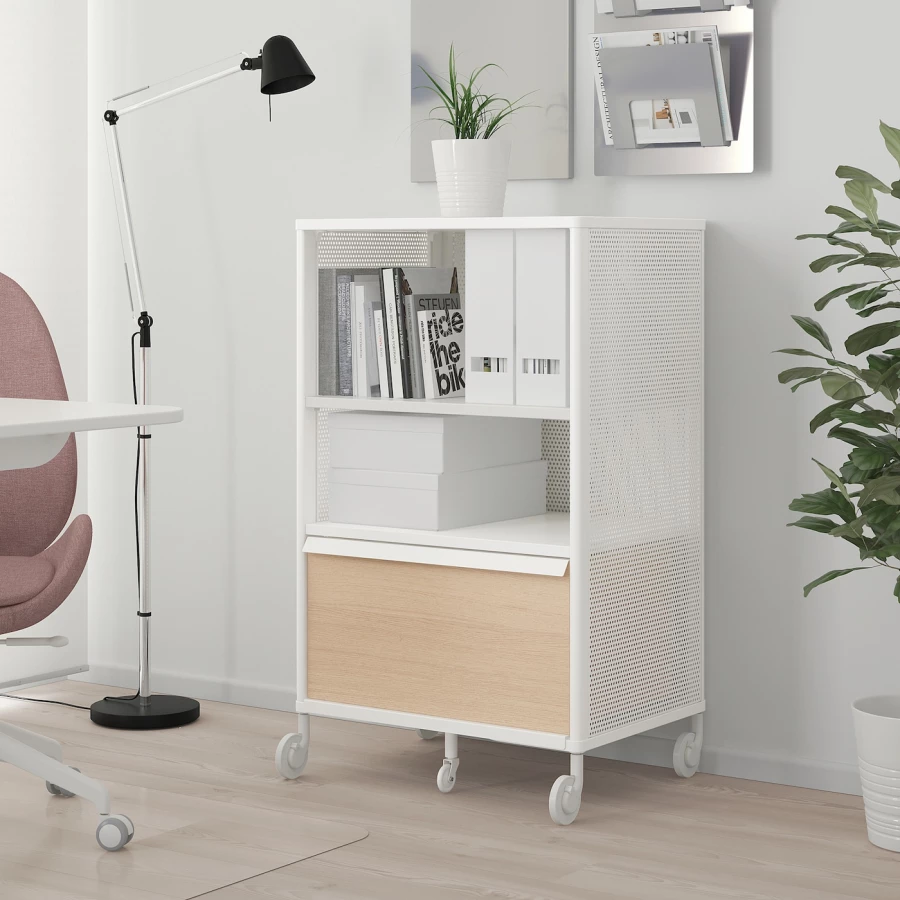 Офисный шкаф с умным замком - IKEA BEKANT, белый, 61х45х101 см, БЕКАНТ ИКЕА (изображение №4)