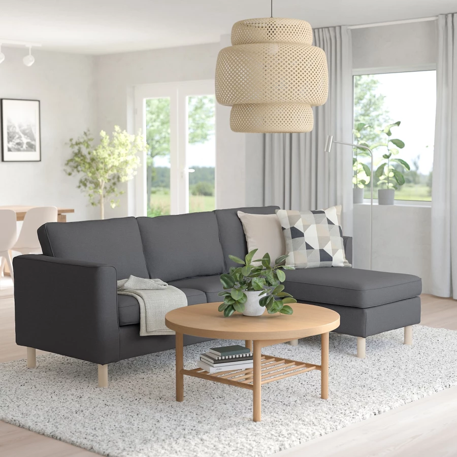 2-местный диван и кушетка - IKEA PÄRUP/PARUP, 86x148x235см, черный, ПЭРУП ИКЕА (изображение №2)