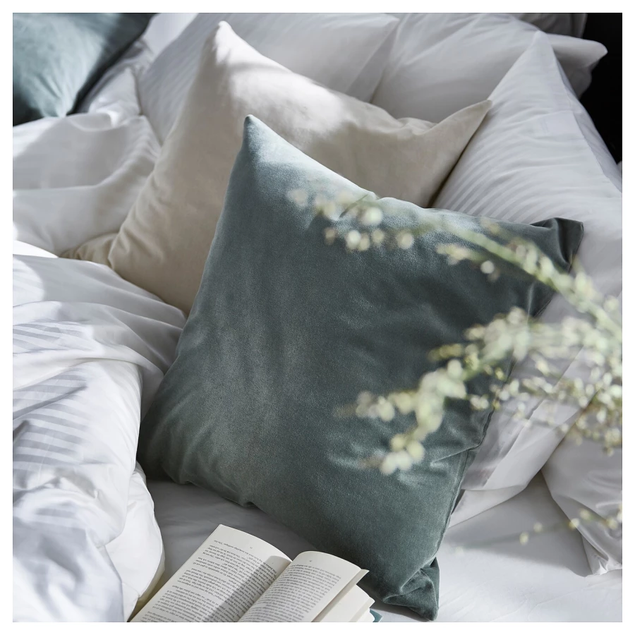 Чехол на подушку - SANELA IKEA/ САНЕЛА ИКЕА, 50х50 см, зеленый (изображение №4)