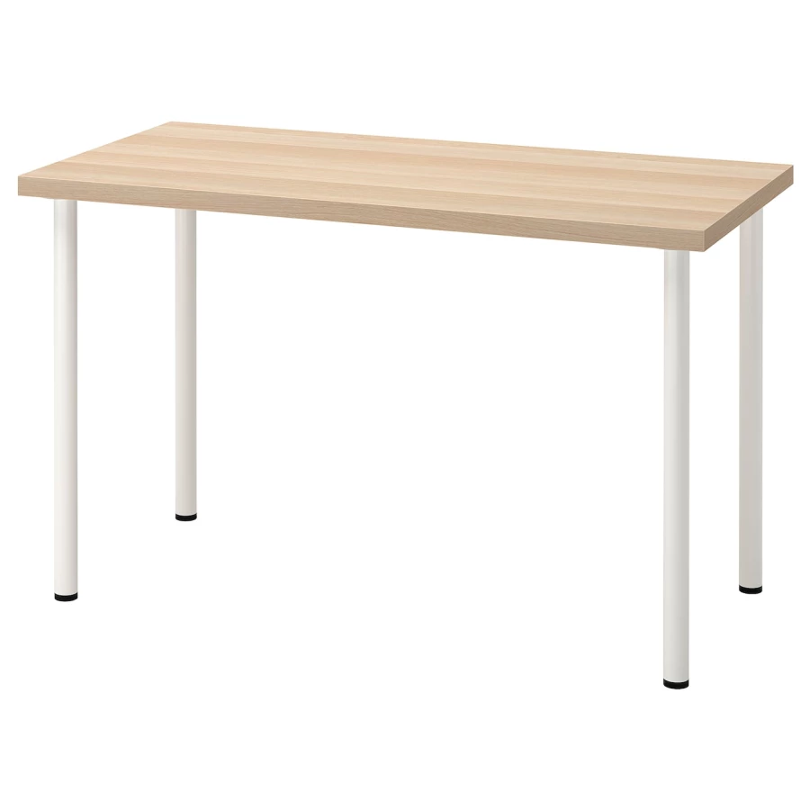 Письменный стол - IKEA LAGKAPTEN/ADILS, 120х60 см, под беленый дуб/белый, ЛАГКАПТЕН/АДИЛЬС ИКЕА (изображение №1)
