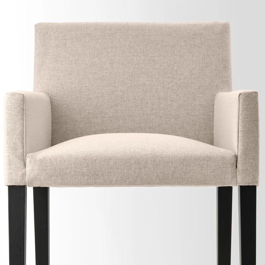 Стол + 4 стула с подлокотниками - MÖRBYLÅNGA / MÅRENÄS IKEA/ МЕРБИЛОНГА/ МАРЕНЭС ИКЕА, 205х95х75 см, бежевый/белый (изображение №6)