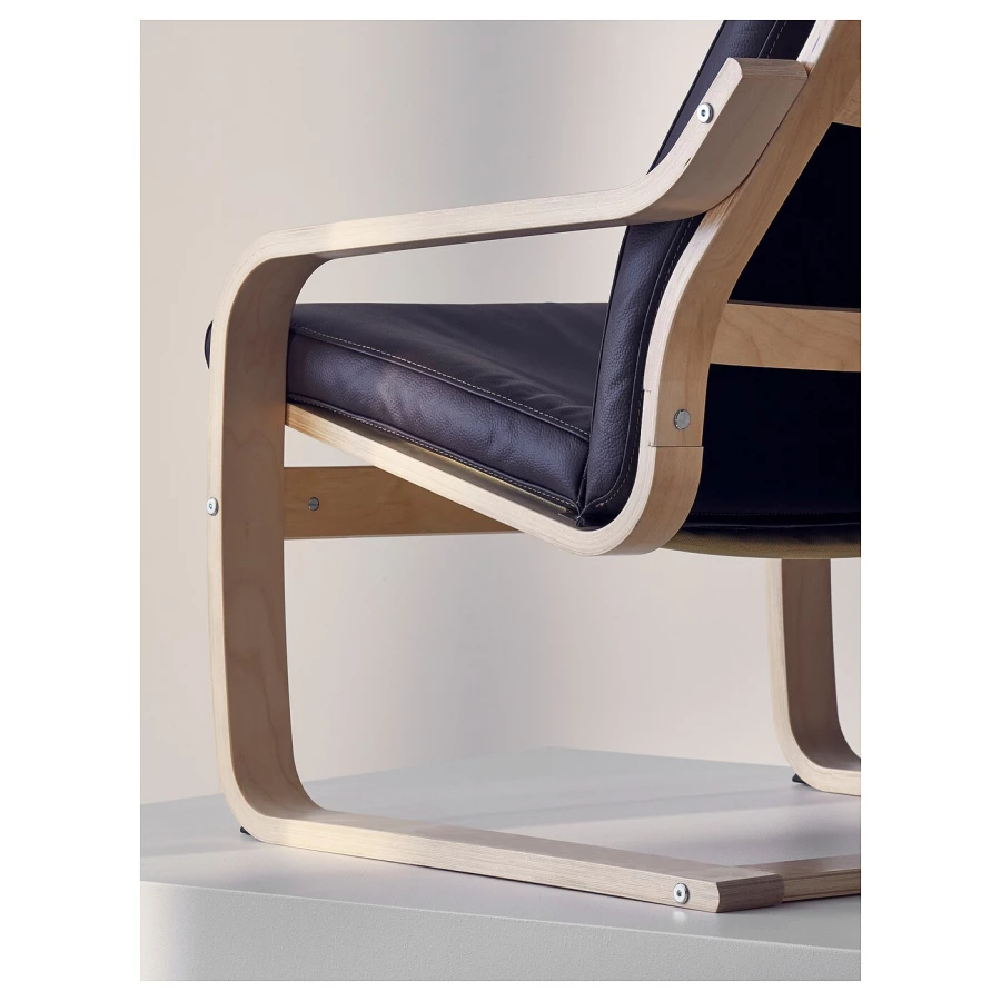 Кресло - IKEA POÄNG/POANG/ПОЭНГ ИКЕА, 68х82х100 см, коричневый/бежевый (изображение №6)