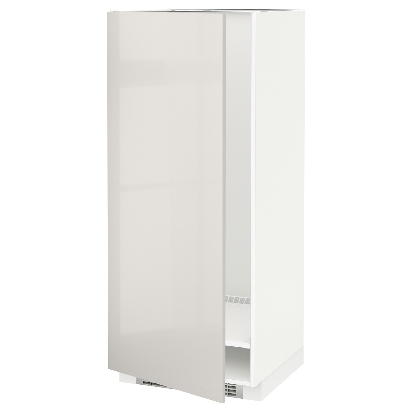 Напольный кухонный шкаф - IKEA METOD/МЕТОД ИКЕА, 140х60х60 см, белый/светло-серый глянцевый