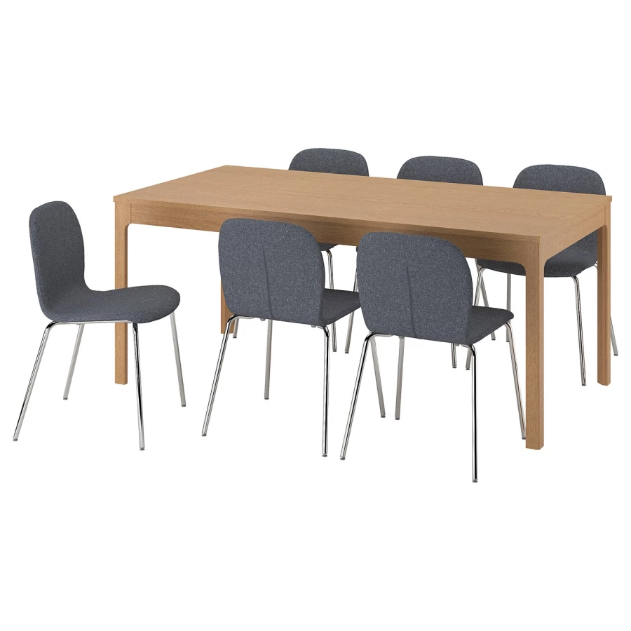 EKEDALEN / KARLPETTER Стол и 6 стульев ИКЕА (изображение №1)