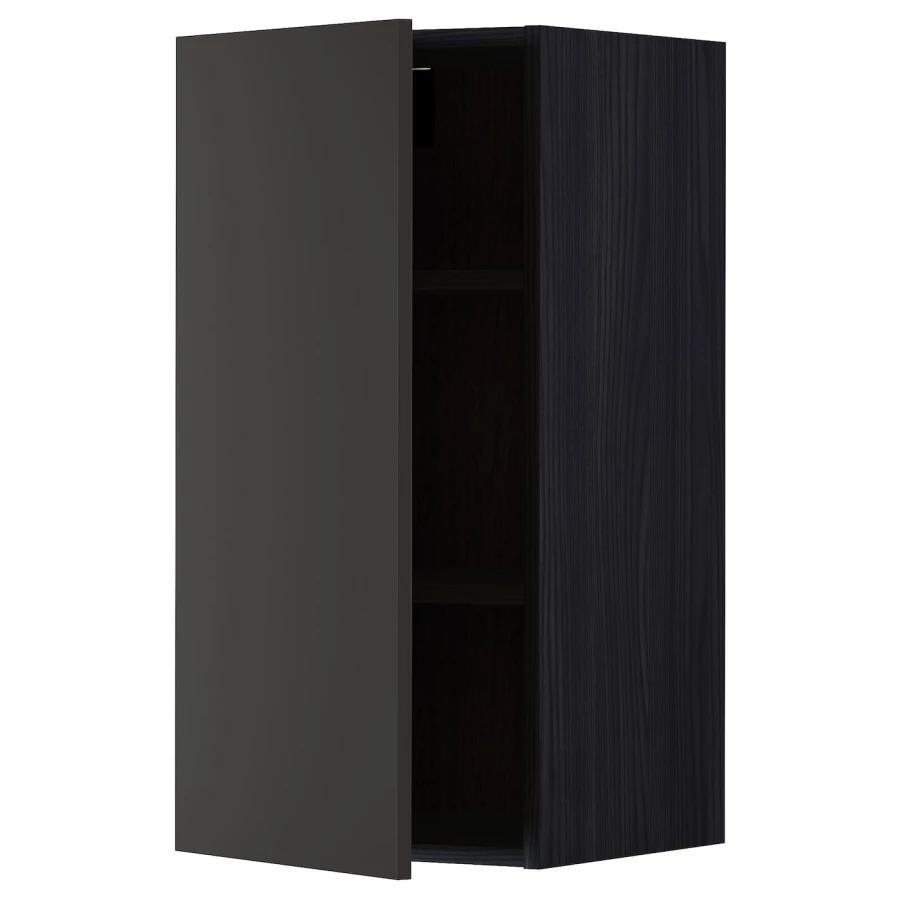 Навесной шкаф с полкой - METOD IKEA/ МЕТОД ИКЕА, 80х40 см, черный (изображение №1)