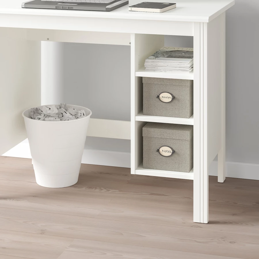 Письменный стол - BRUSALI IKEA/ БРУСАЛИ ИКЕА,  90х73 см, белый (изображение №3)
