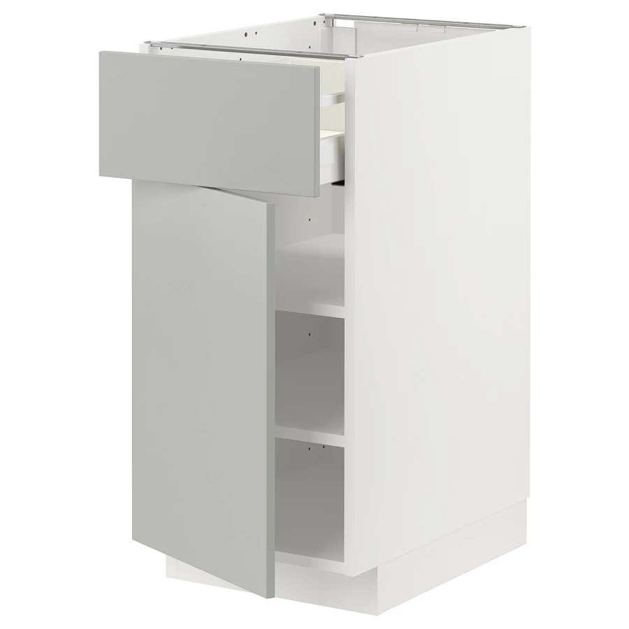 Напольный шкаф - METOD / MAXIMERA IKEA/ МЕТОД/ МАКСИМЕРА ИКЕА,  40х88 см, белый/светло-серый (изображение №1)
